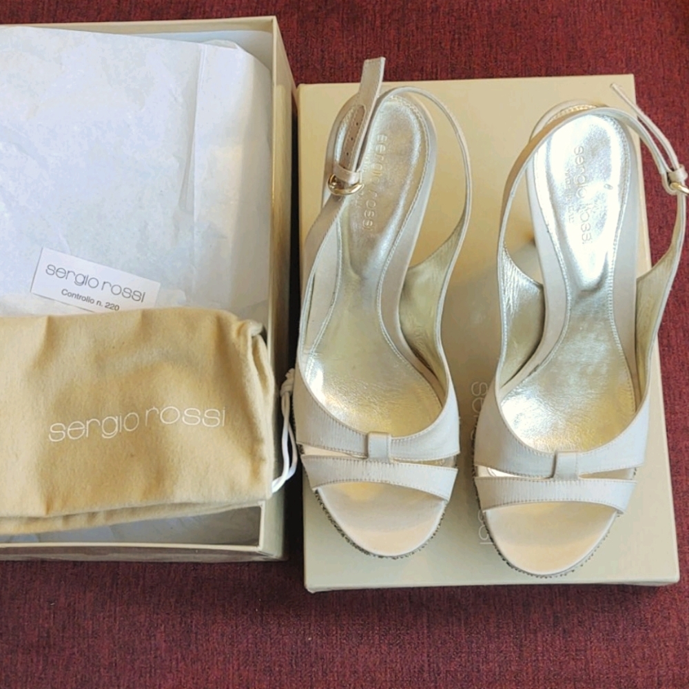Sergio Rossi gold stilettos